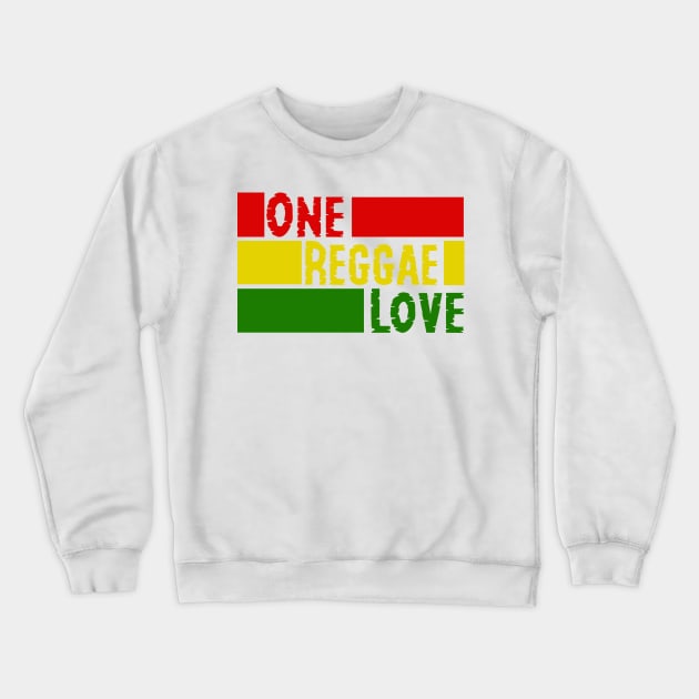 One Reggae Love, Ethiopia flag, Rasta Crewneck Sweatshirt by alzo
